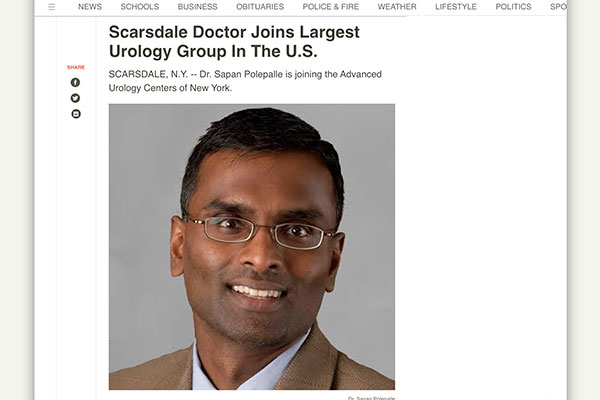 Scarsdale Doctor Joins Largest Urology Group in The U.S.