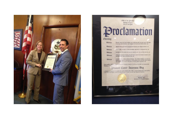 Riccardo Ricciardi, MD accepted prostate cancer awareness proclamation