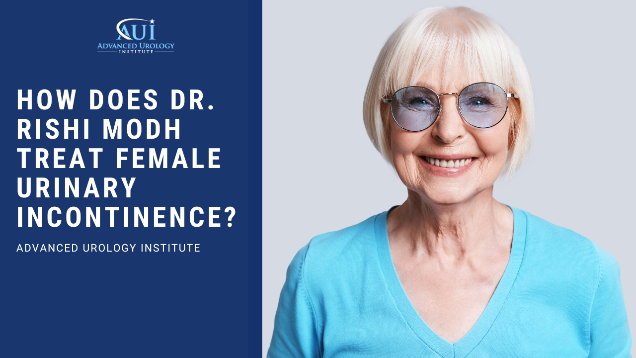 How does Dr. Rishi Modh treat female urinary incontinence?